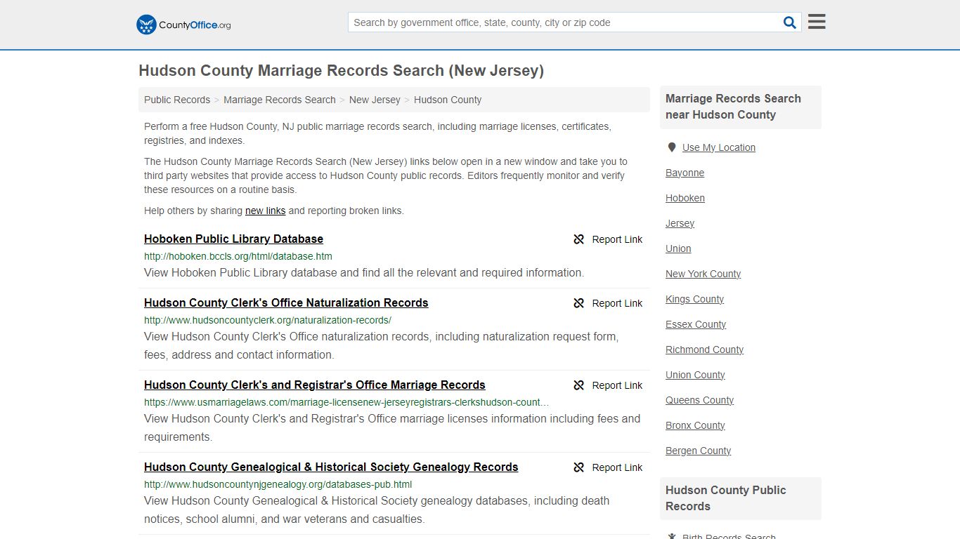 Marriage Records Search - Hudson County, NJ (Marriage Licenses ...