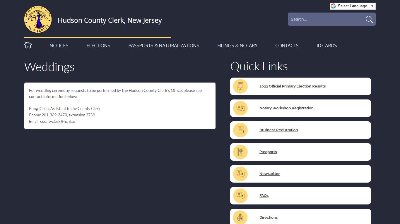 Hudson County Clerk, New Jersey